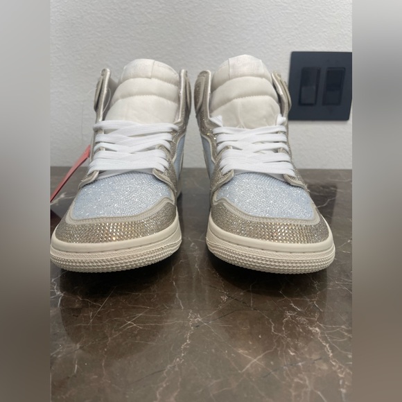 Women’s 8.5: Custom White, Tan & Gold Iced Out Blingged Nike Air - Picture 5 of 11